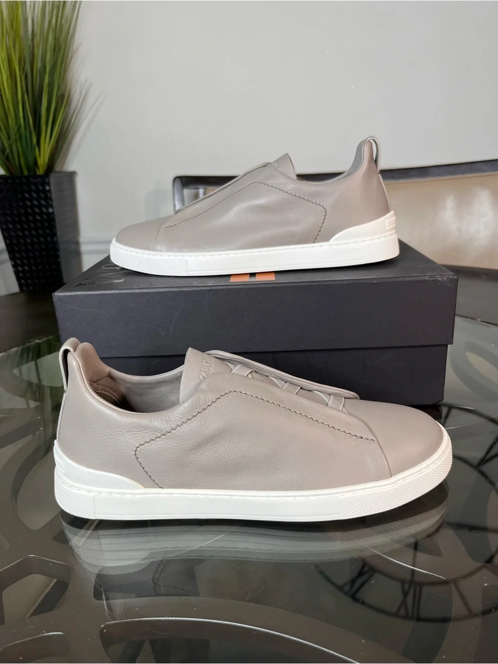 Triple Stitch Secondskin Zegna Sneaker Gray Mens 8.5 Brand New